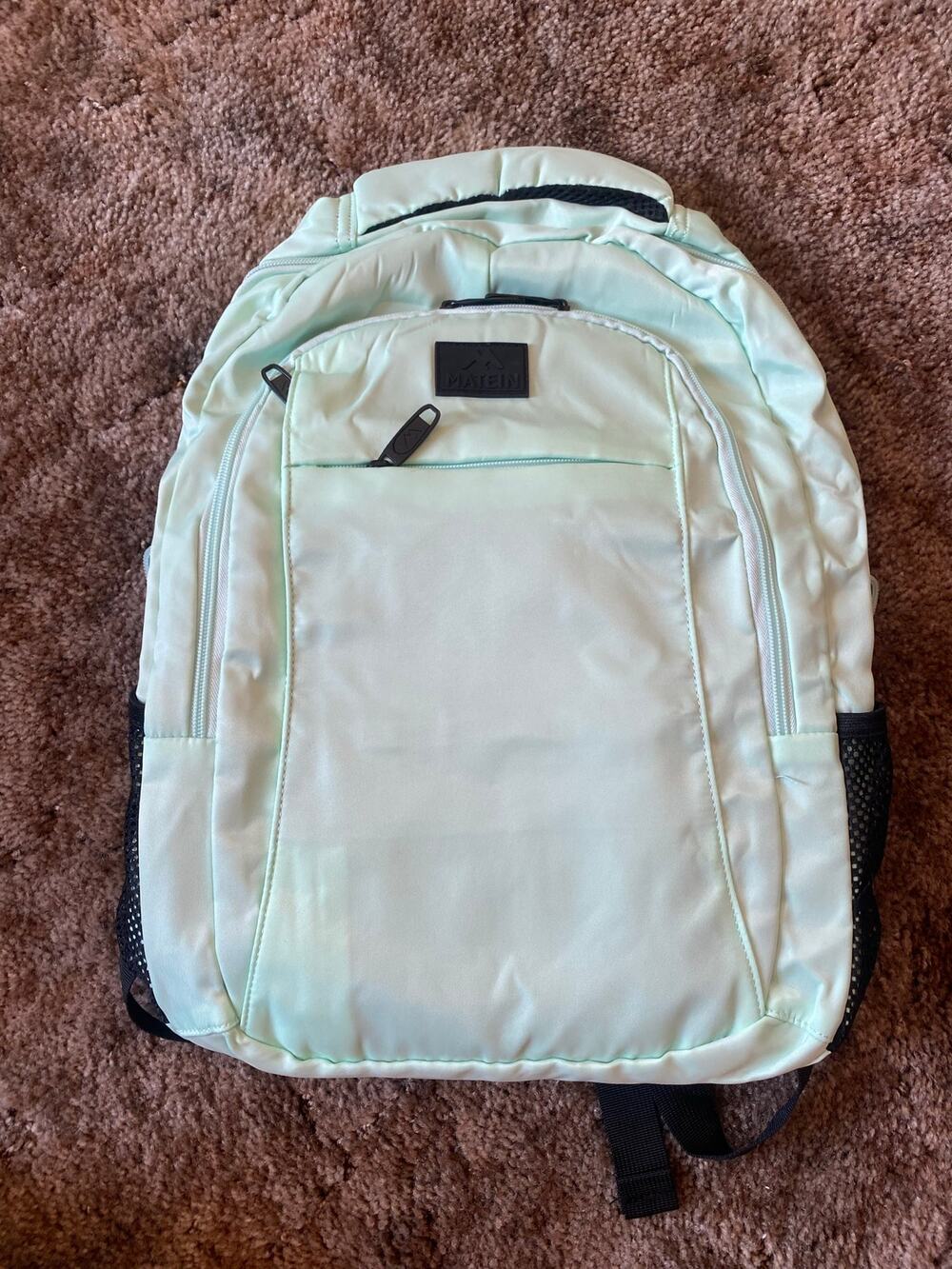 Matein Light Blue Mint Green Travel Backpack Laptop School Book Bag Charger